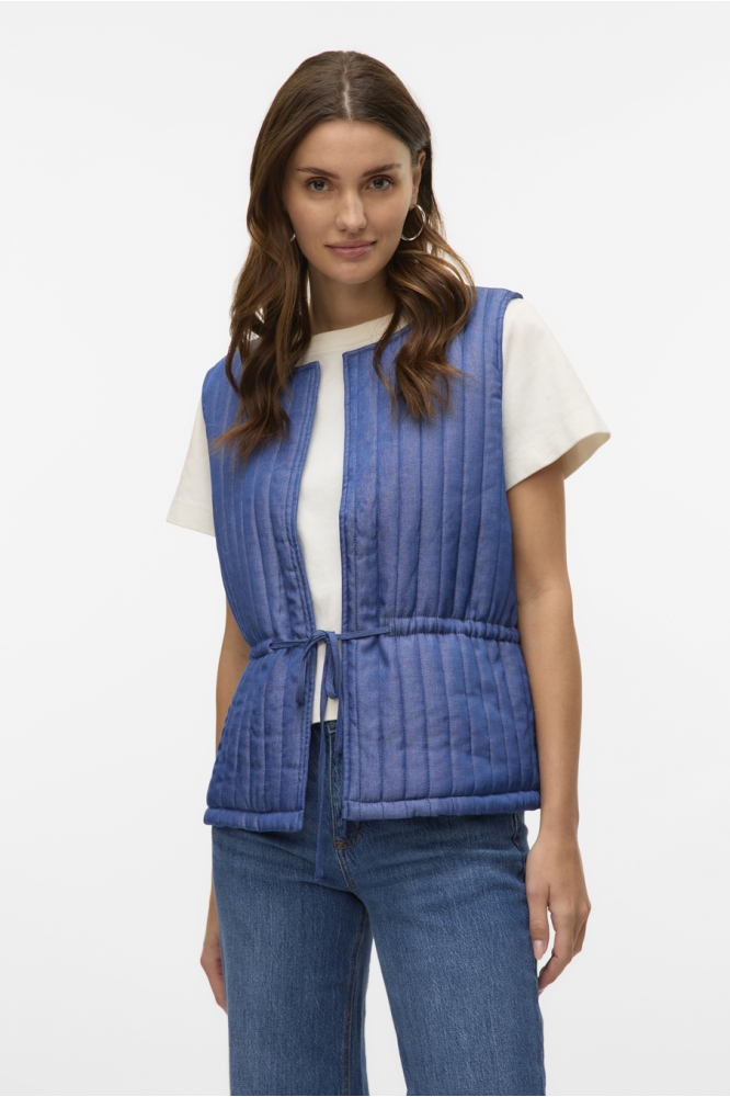VMVILBA S/L WAISTCOAT WVN BTQ 10322533 MEDIUM BLUE DENIM